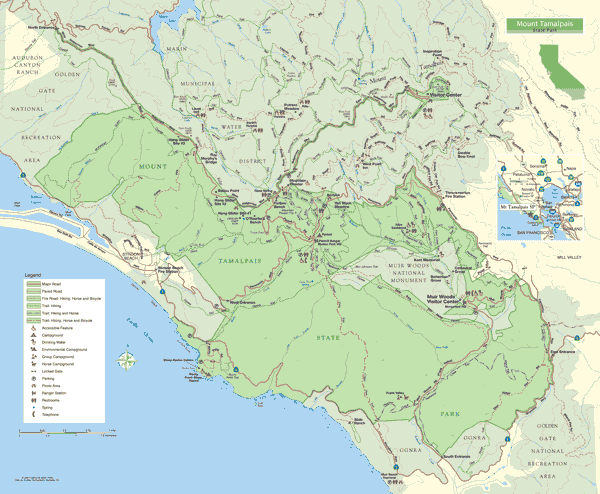 Mount Tam Trail Map Mt Tam Maps And Directions